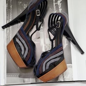 Marni Suede T-Strap Platform Stilleto